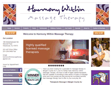 Tablet Screenshot of harmonywithinmassagetherapy.com